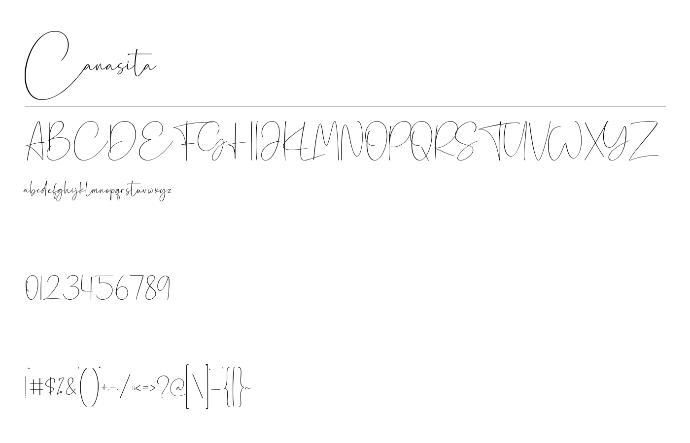 Canasita Font preview