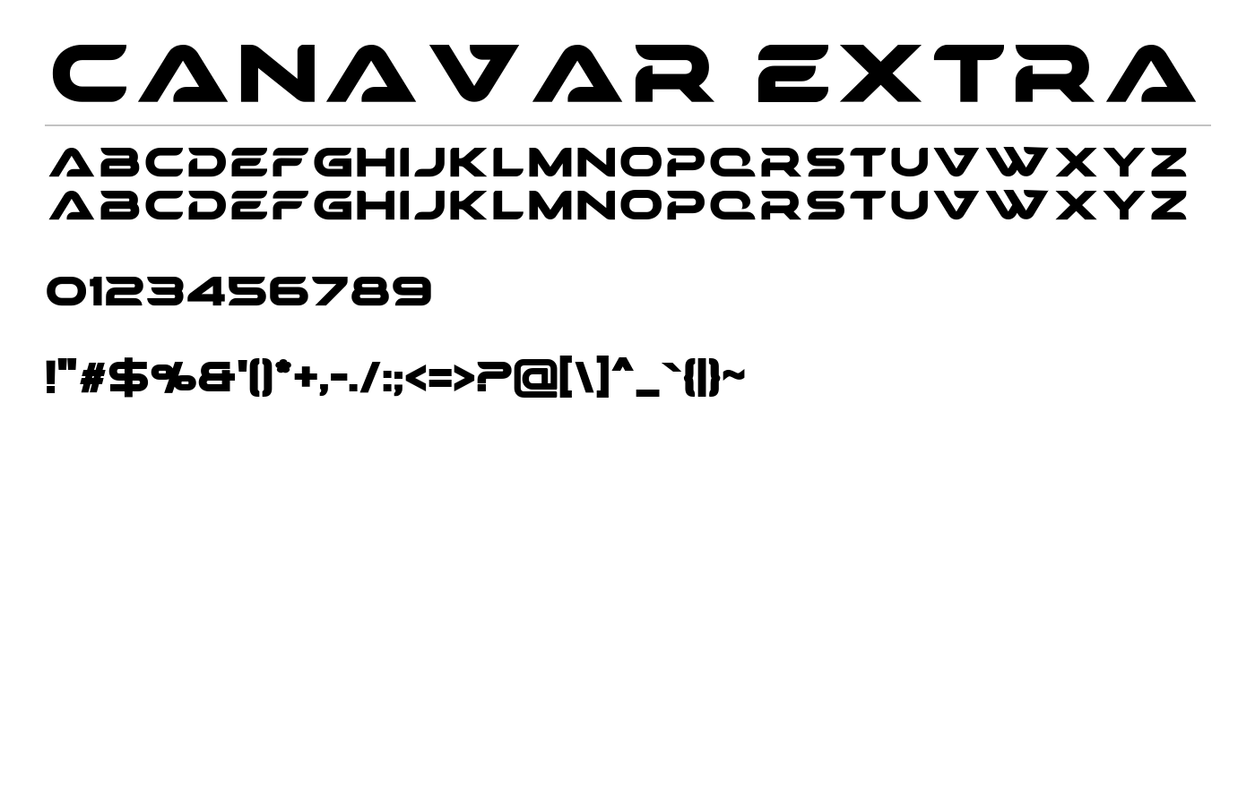 CANAVAR Font preview