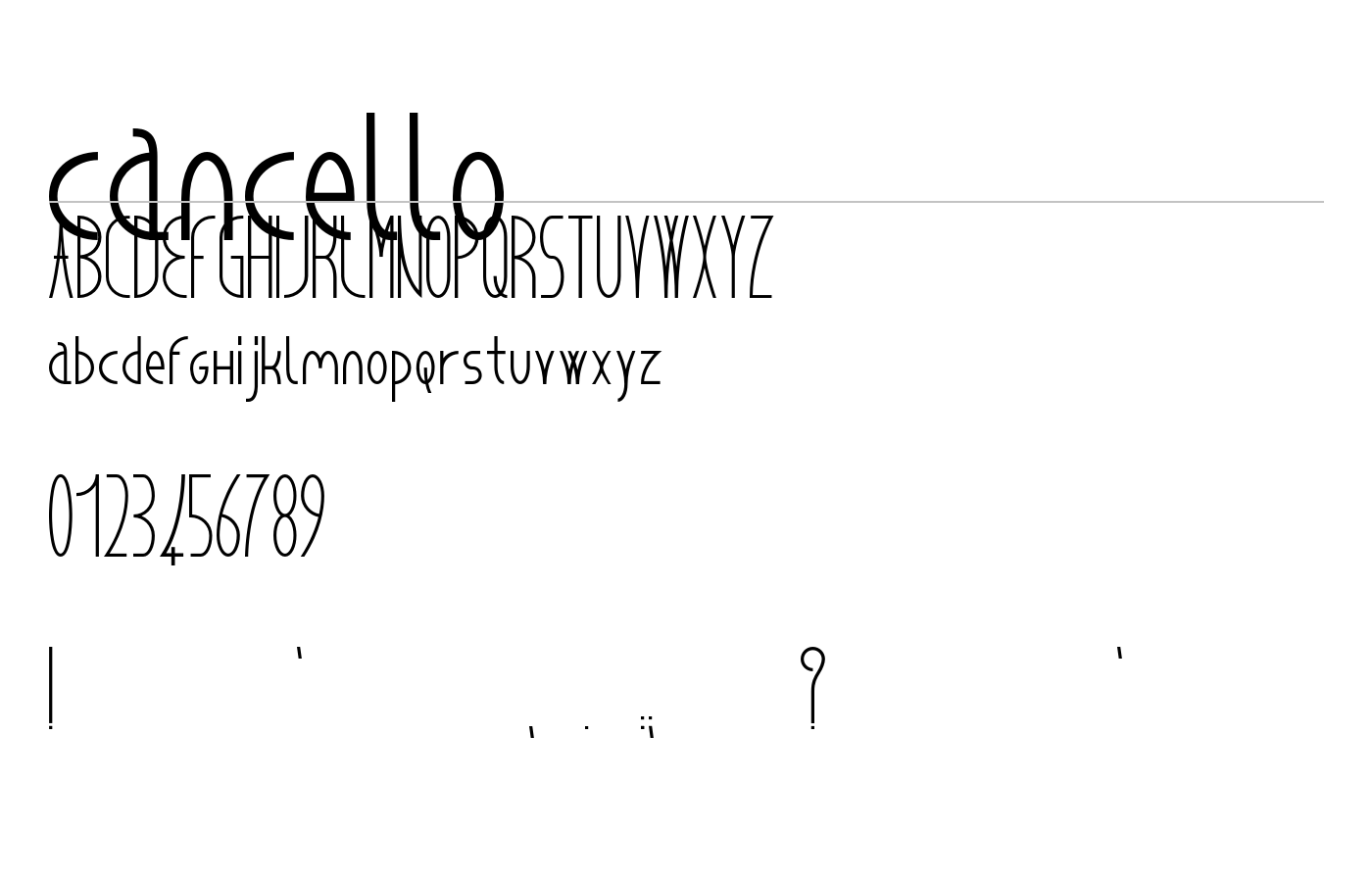 cancello Font preview
