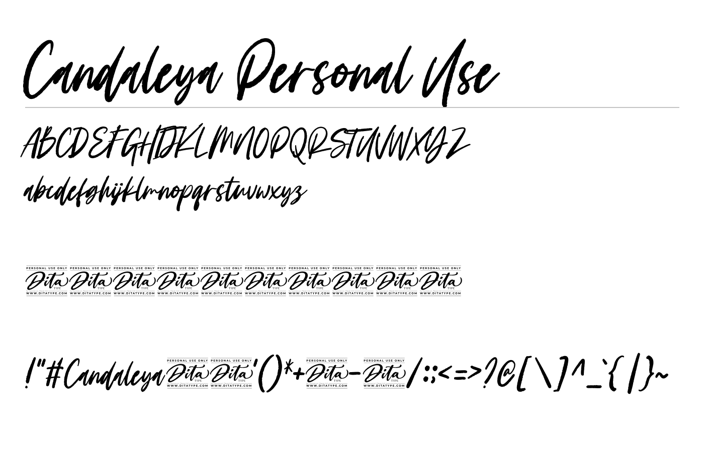 Candaleya Personal Use Font preview