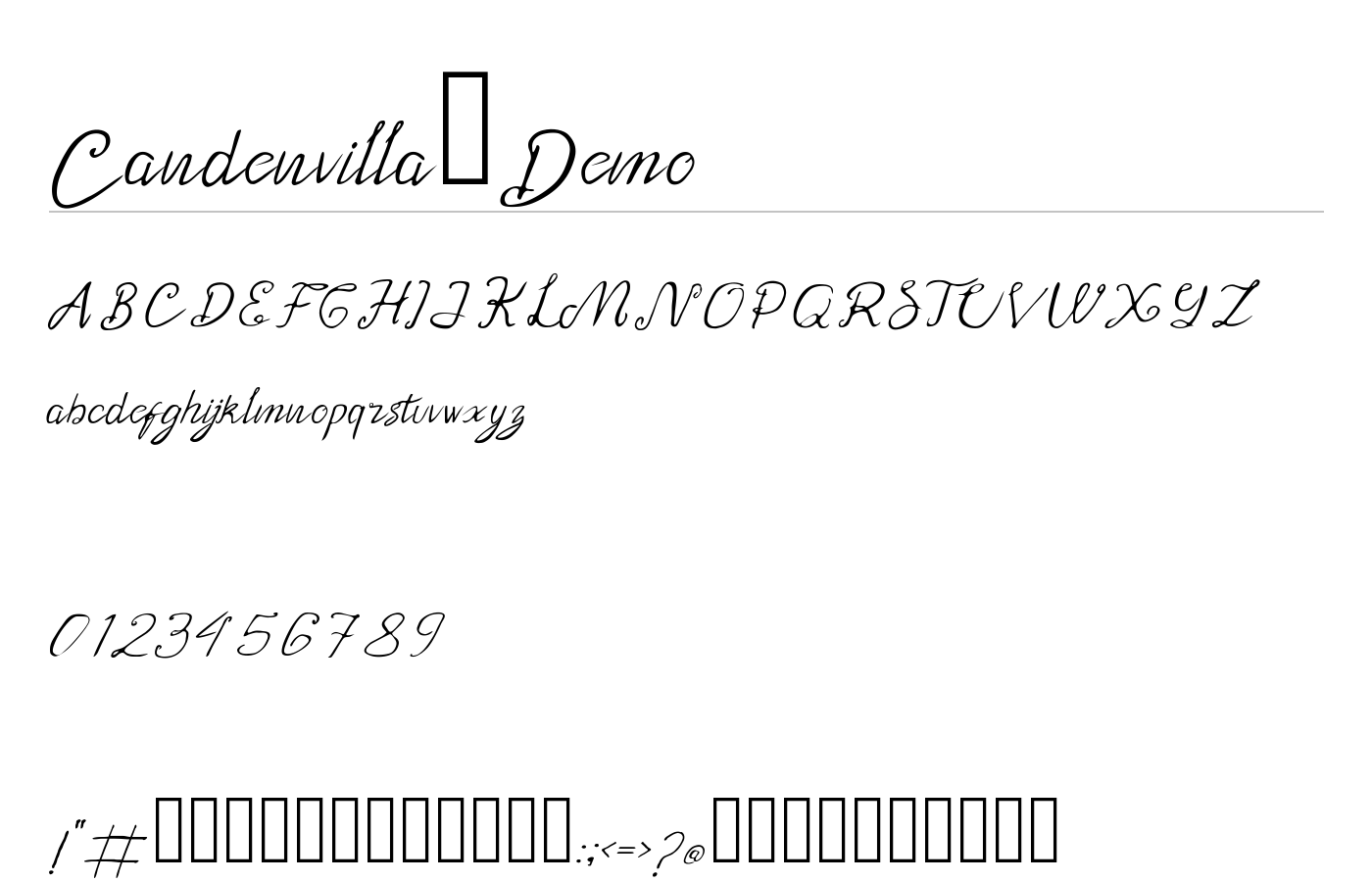 Candenvilla_Demo Font preview