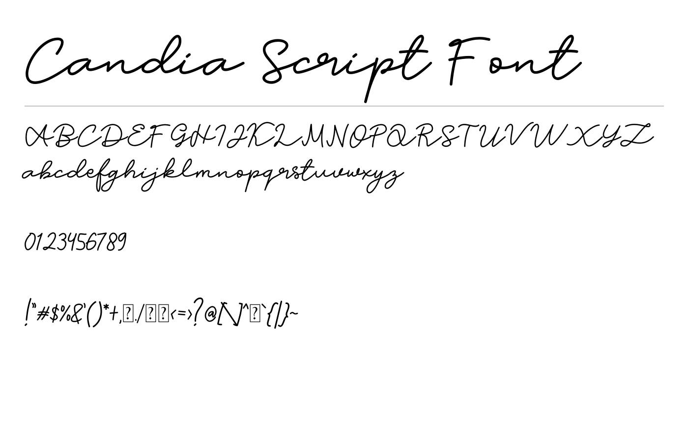 Candia Script Font preview