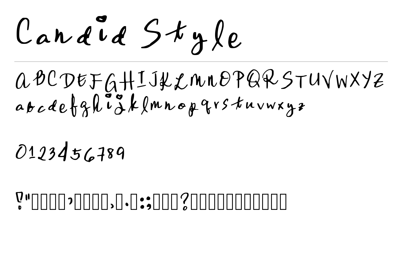 Candid Style Font preview