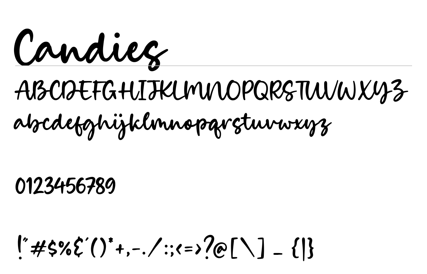 Candies Font preview