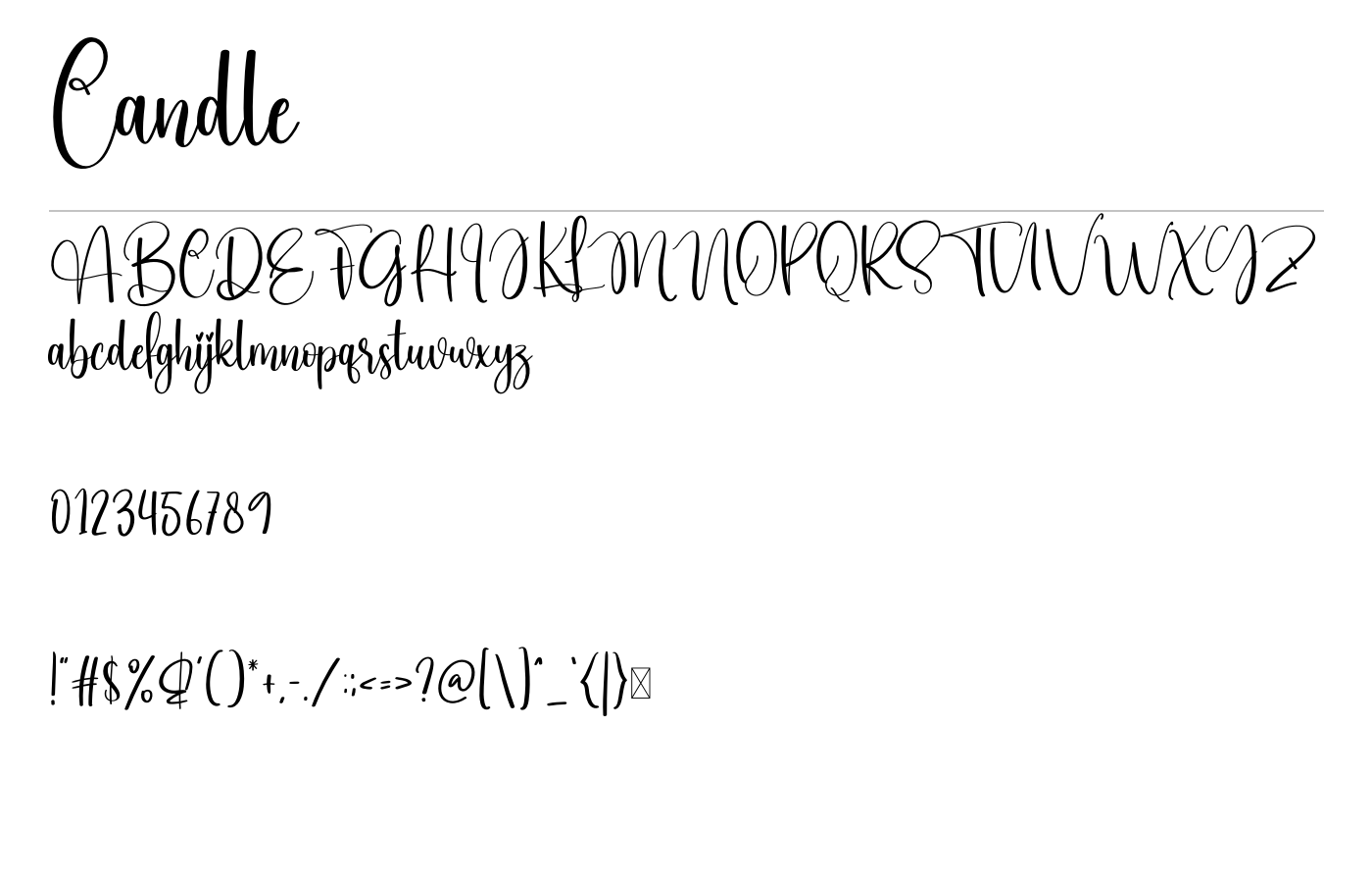Candle Font preview