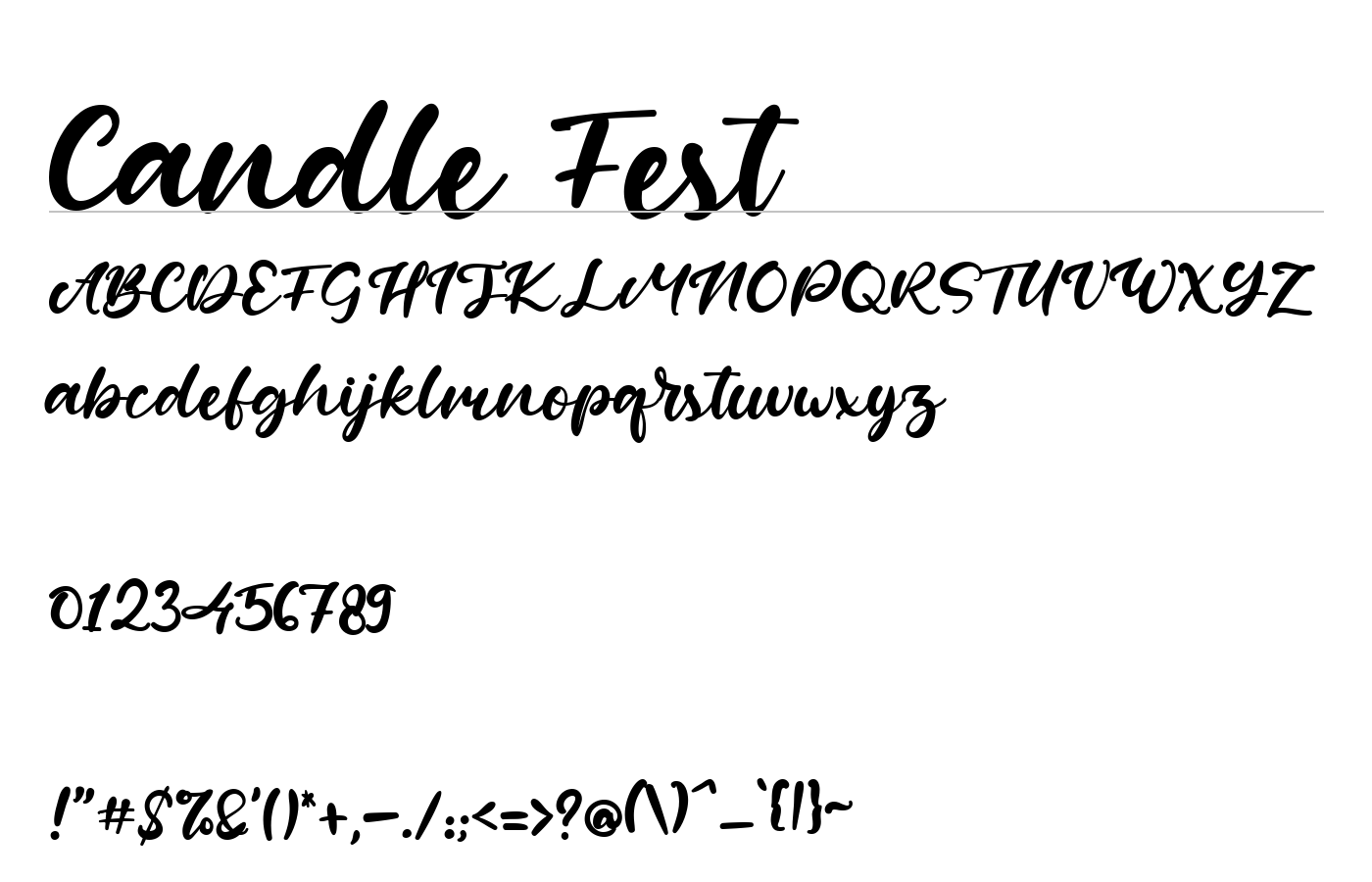 Candle Fest Font preview