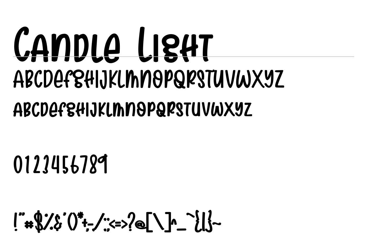 Candle Light Font preview