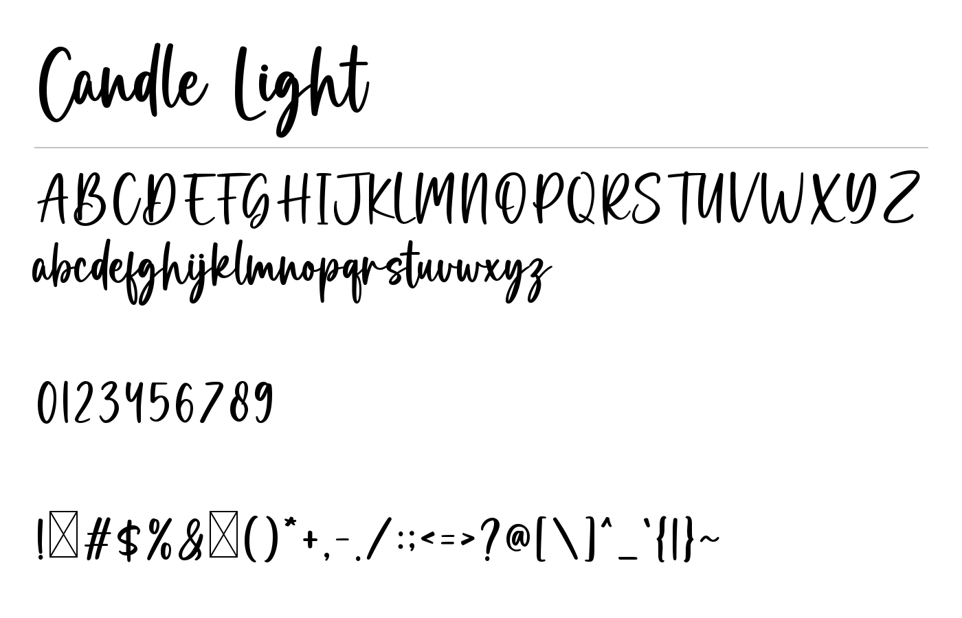 Candle Light Font preview