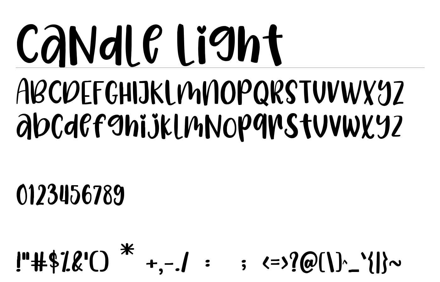 Candle Light Font preview