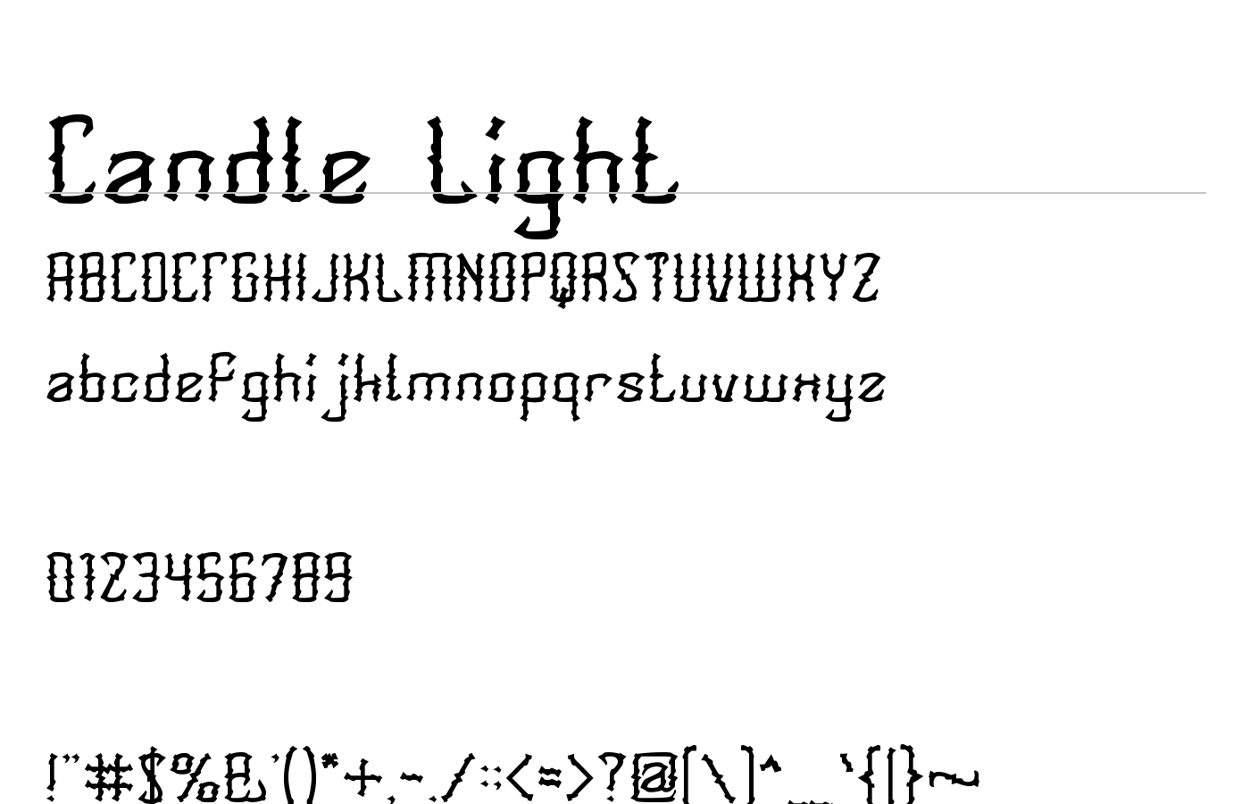 Candle Light Font preview