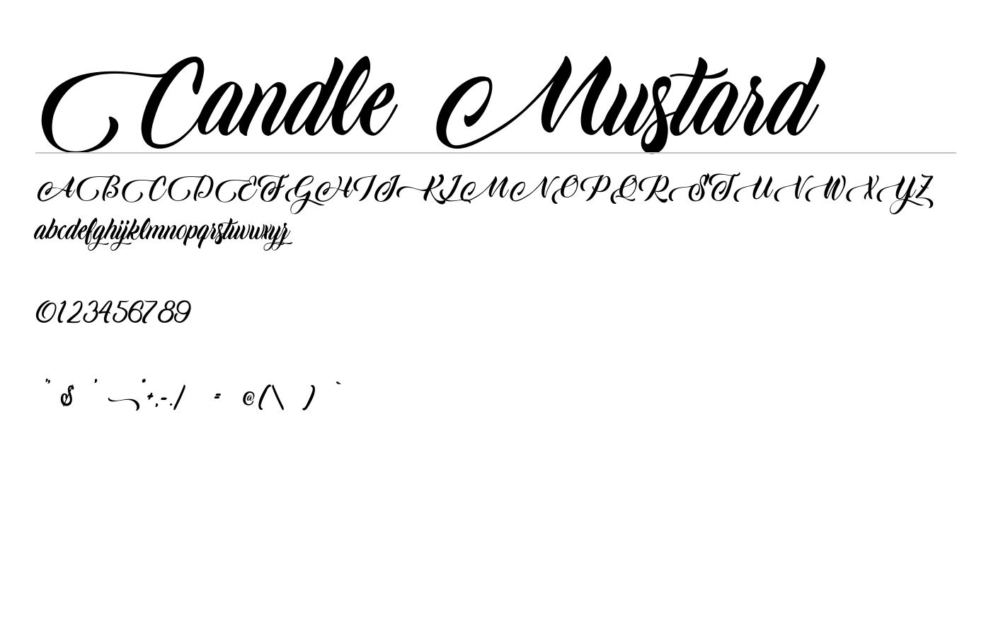 Candle Mustard Font preview