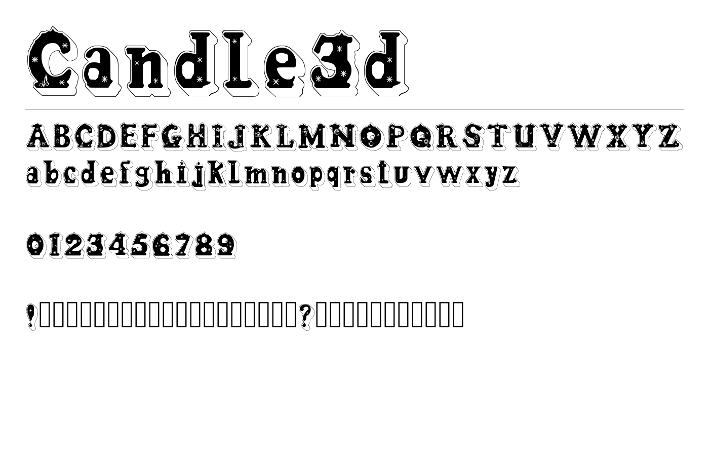 Candle3d Font preview