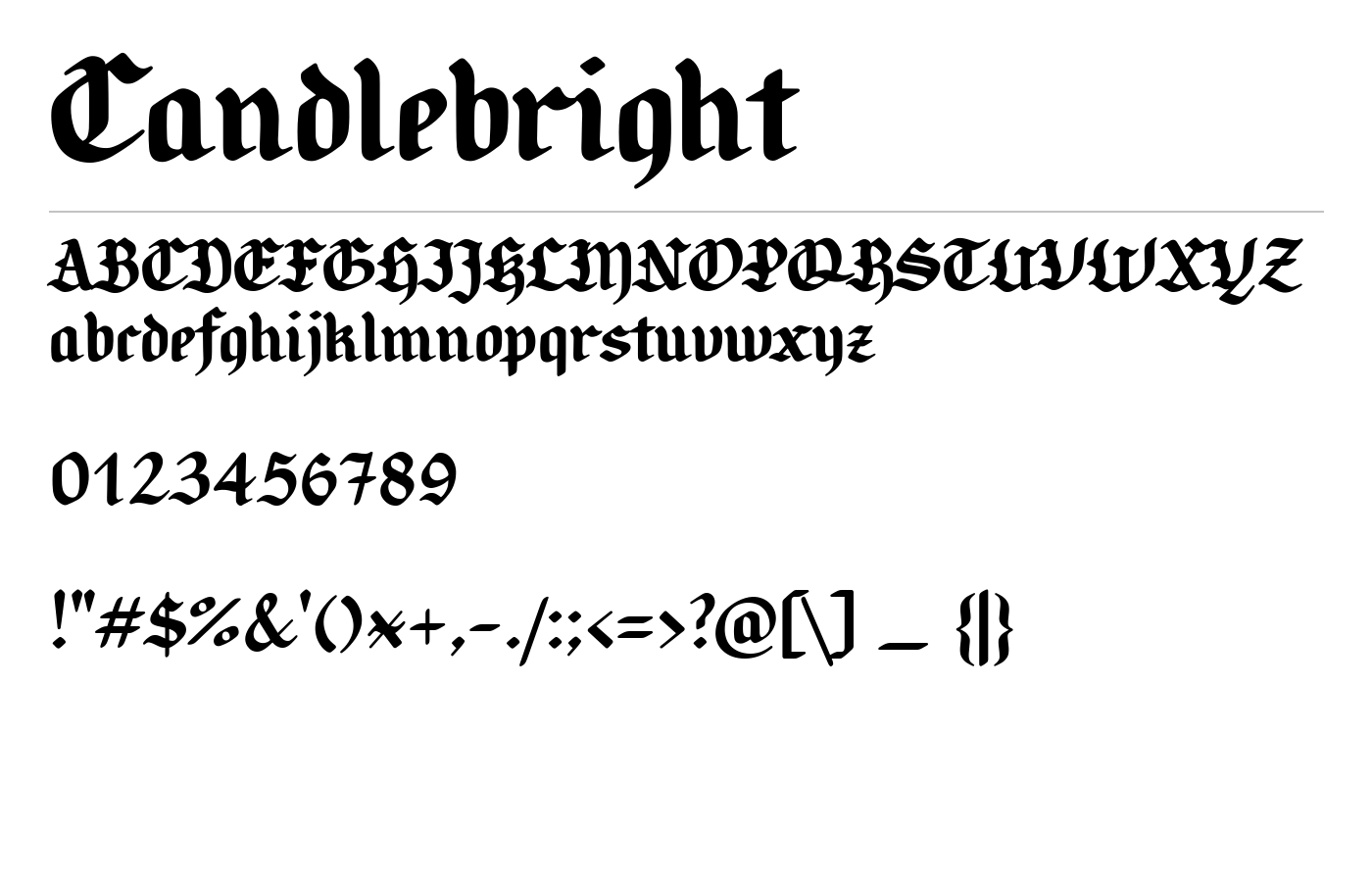 Candlebright Font preview