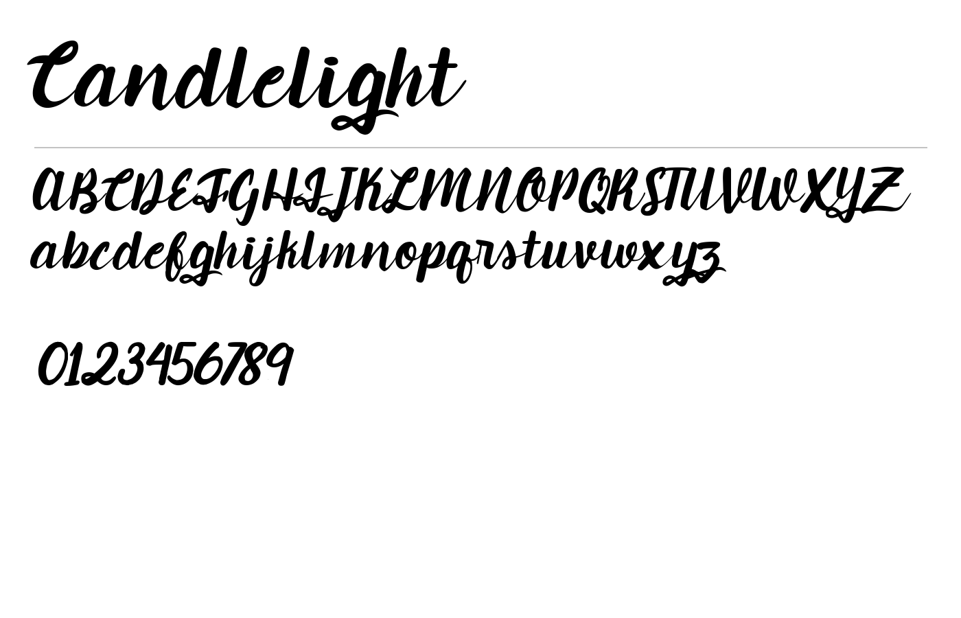 Candlelight Font preview
