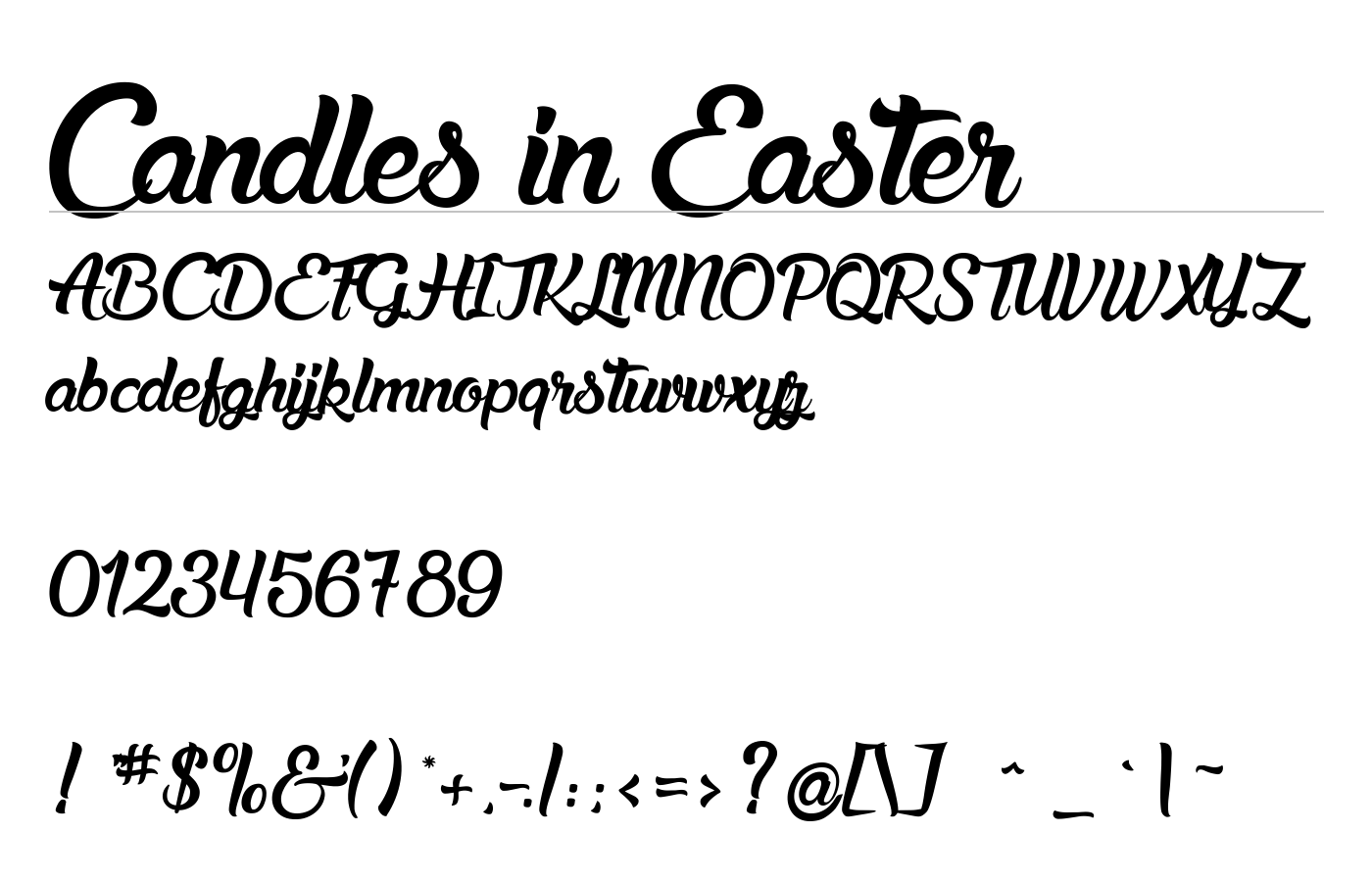 Candles in Easter Font preview
