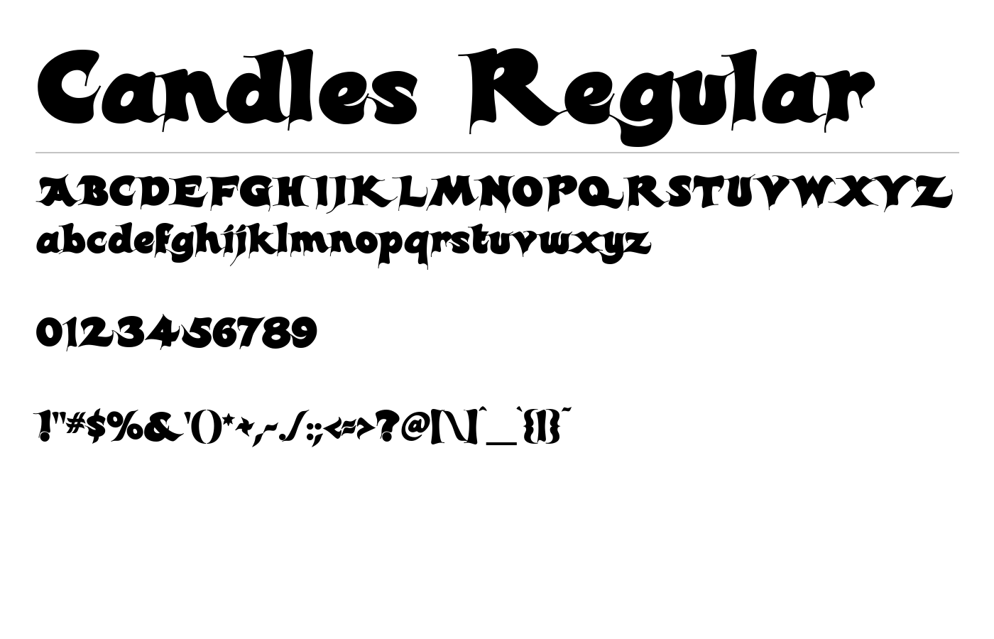 Candles Regular Font preview