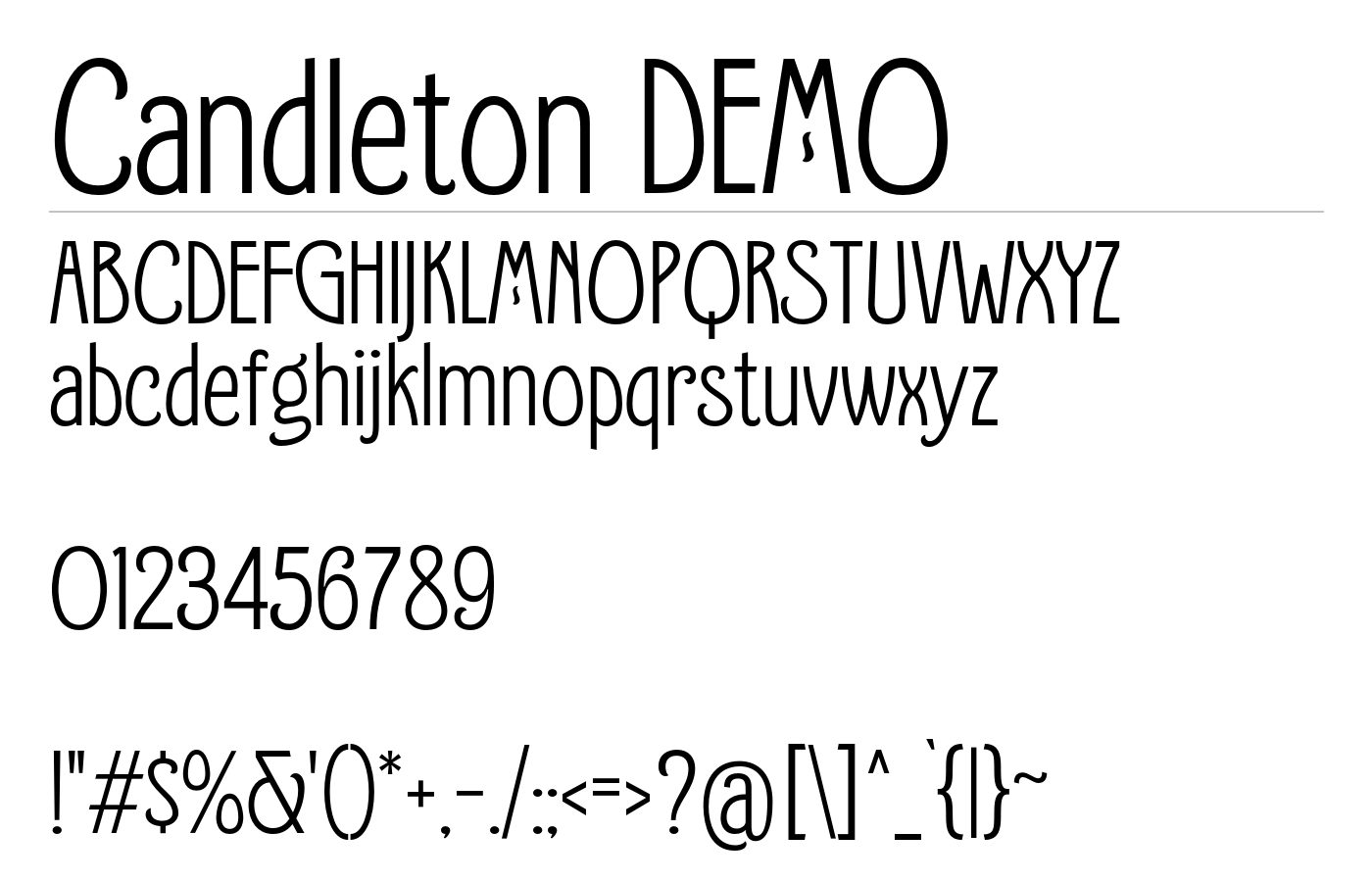Candleton DEMO Font preview