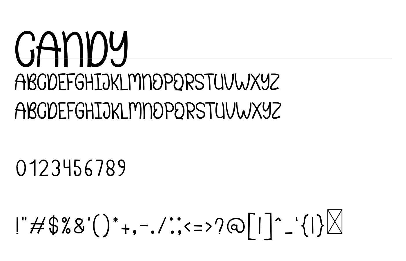 Candy Font preview