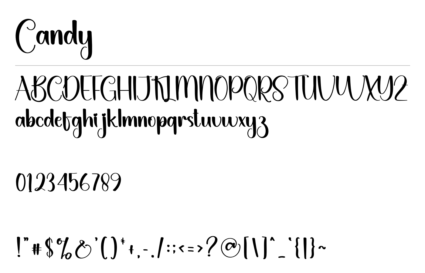Candy Font preview
