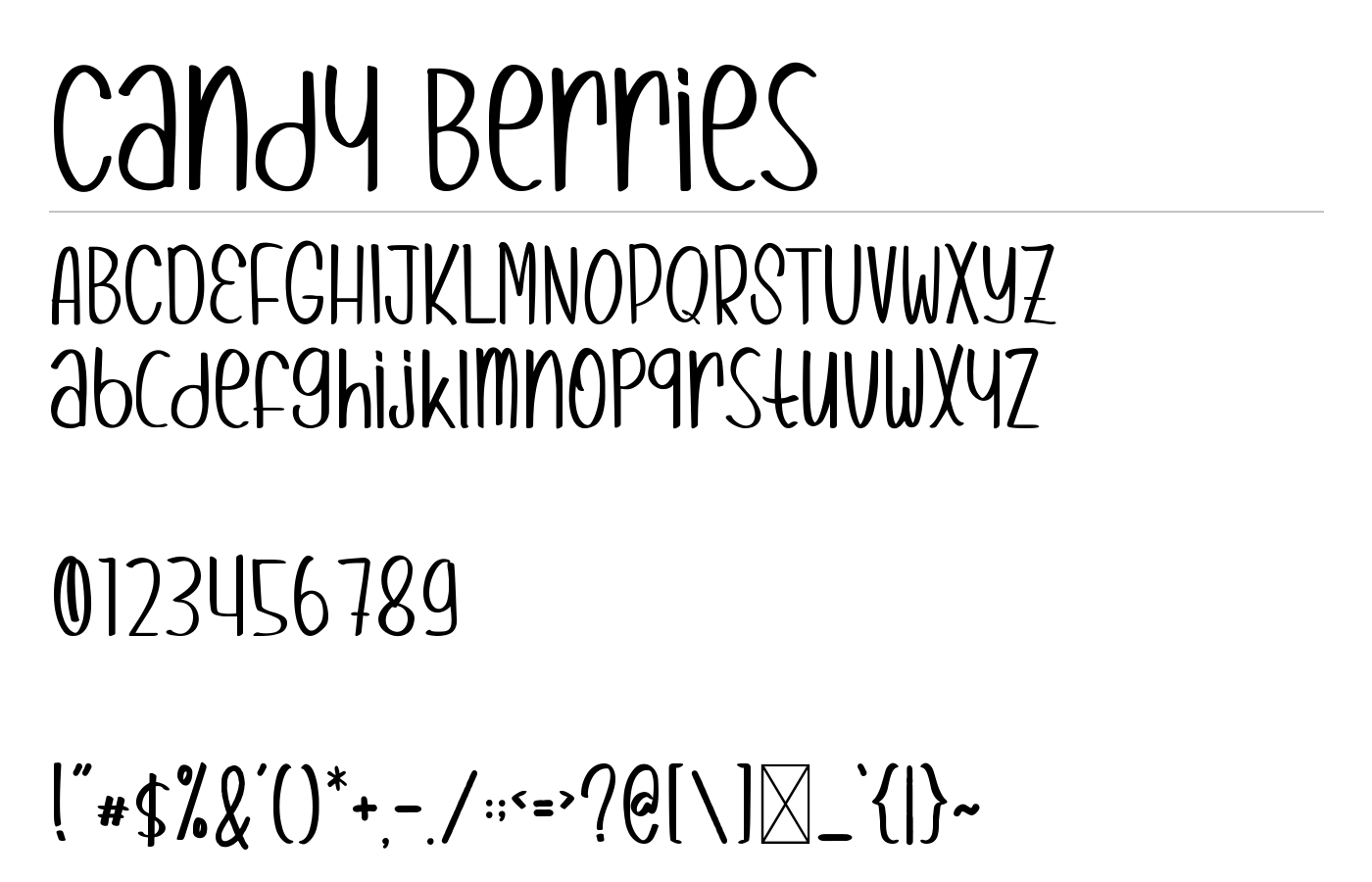 Candy Berries Font preview