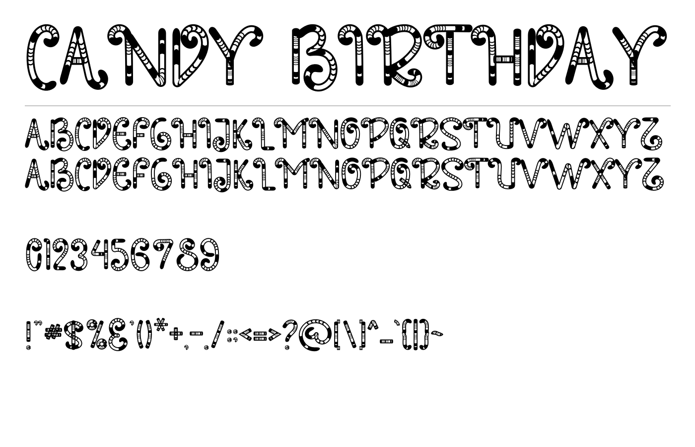 Candy Birthday Font preview