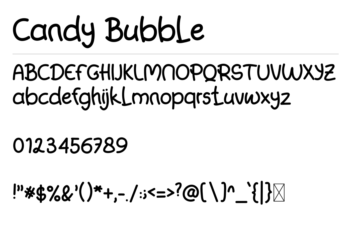 Candy Bubble Font preview