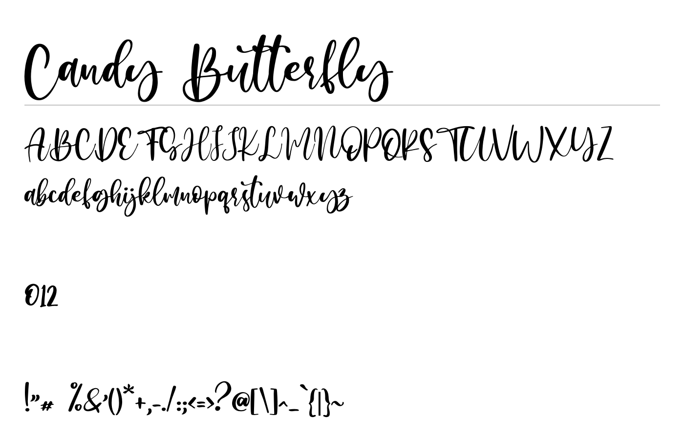 Candy Butterfly Font preview