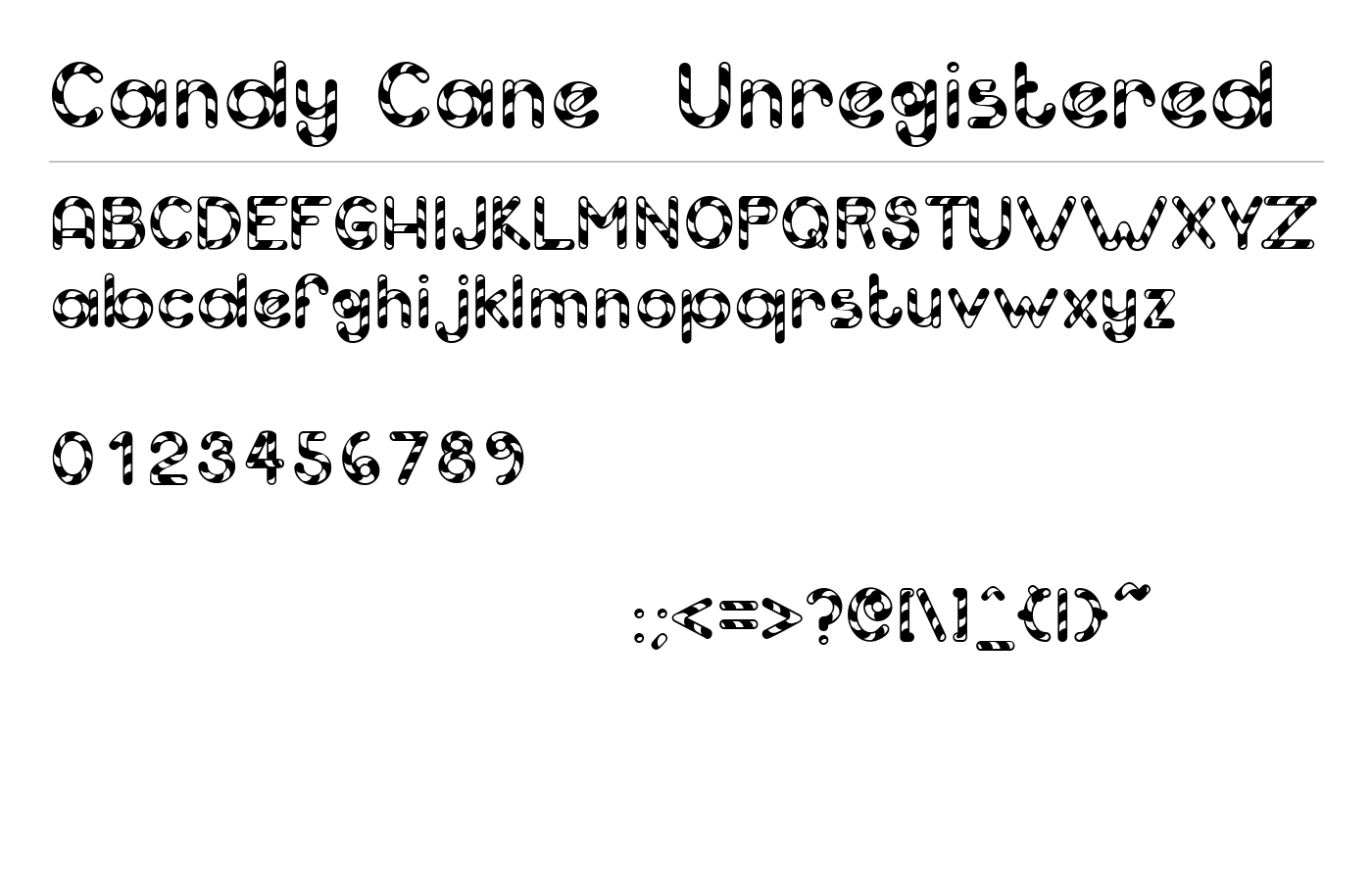 Candy Cane (Unregistered) Font preview