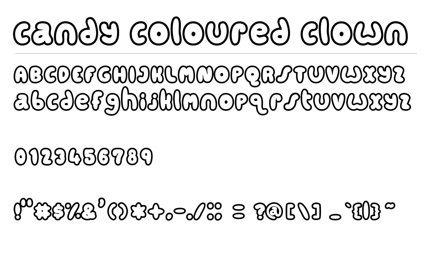 Candy coloured clown Font preview