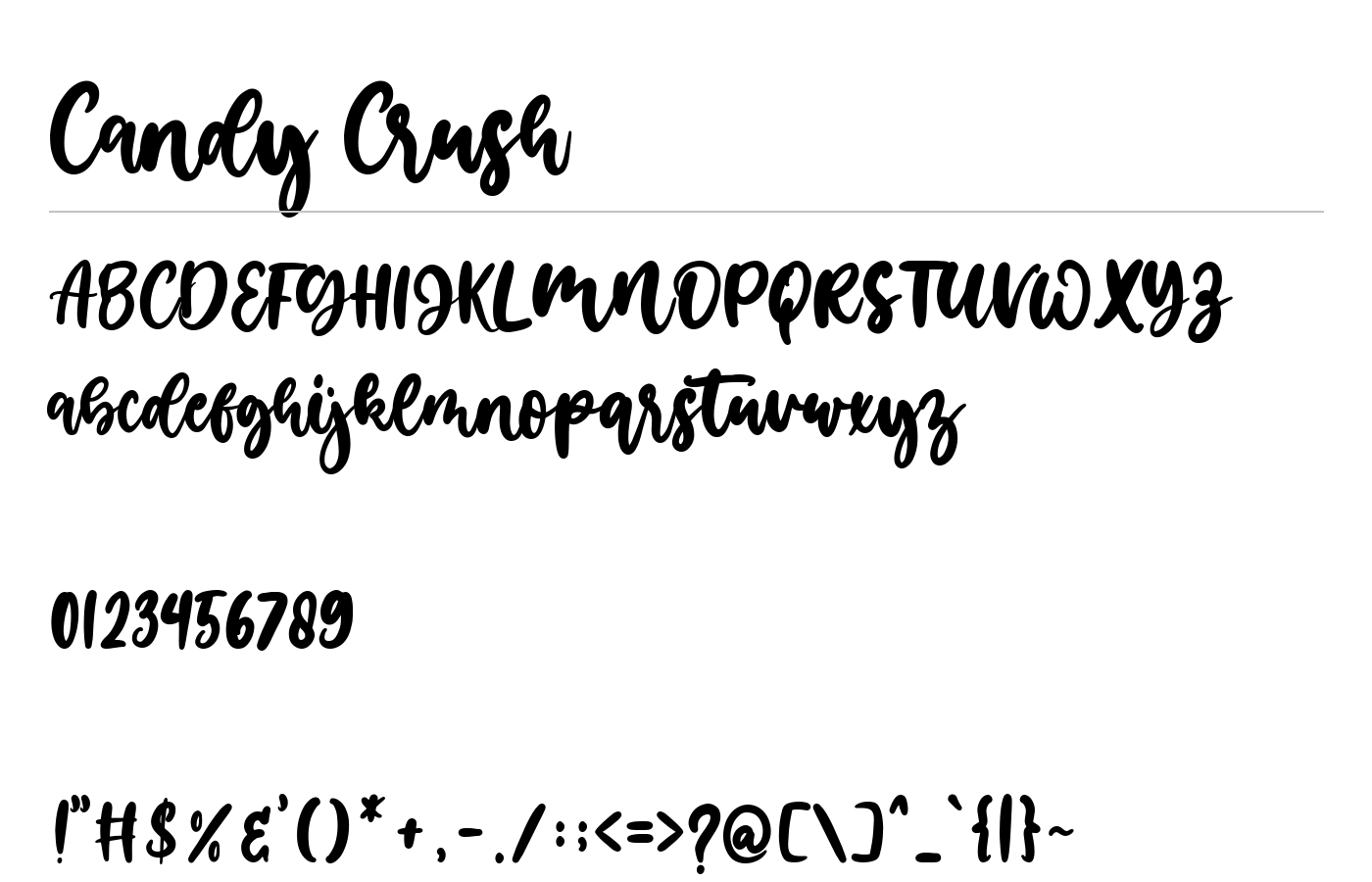 Candy Crush Font preview