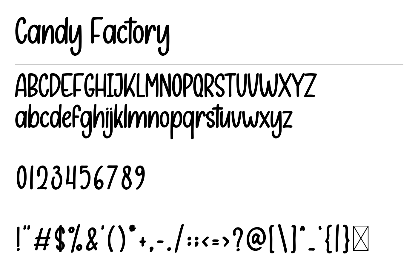 Candy Factory Font preview