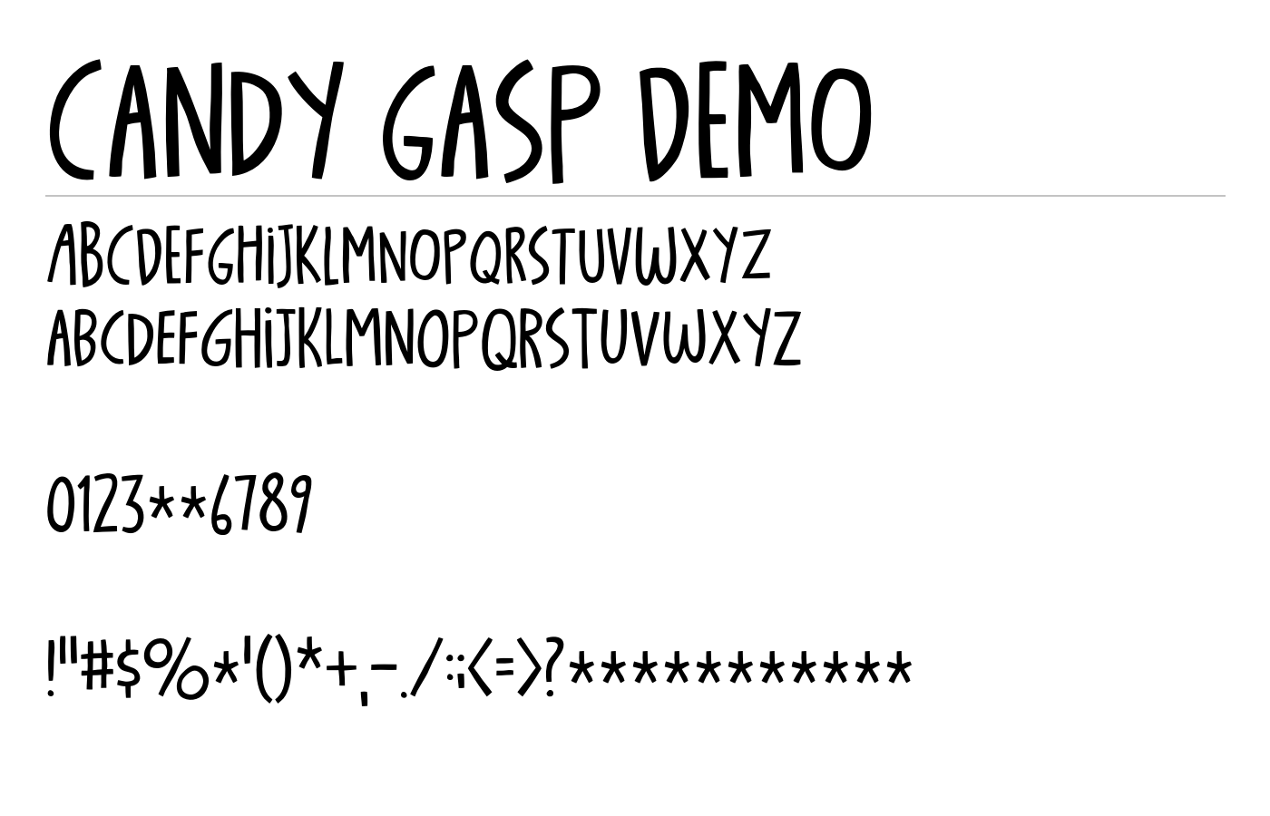 Candy Gasp DEMO Font preview