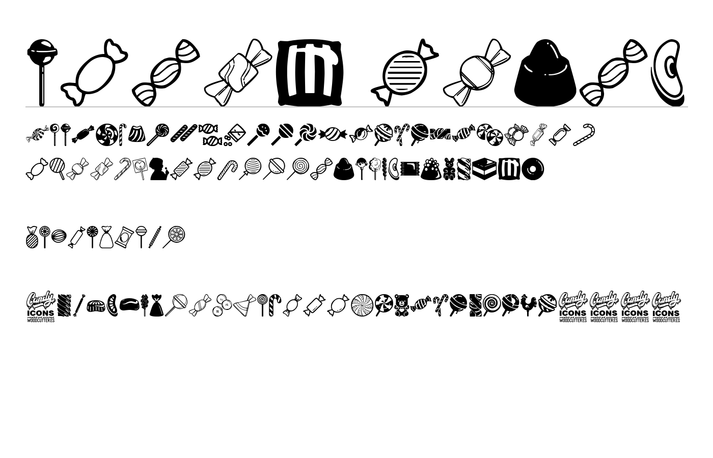 Candy icons Font preview
