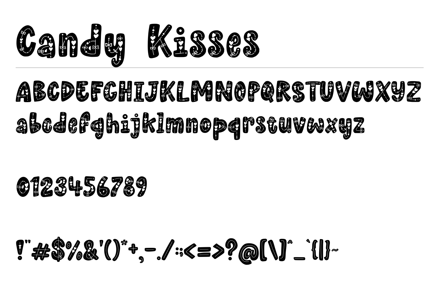 Candy Kisses Font preview