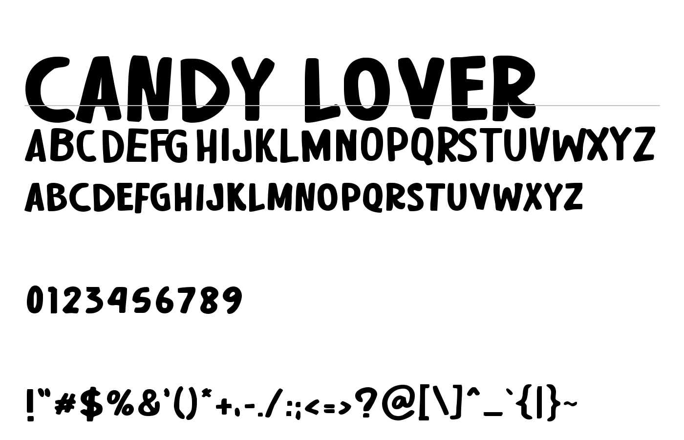 candy lover Font preview