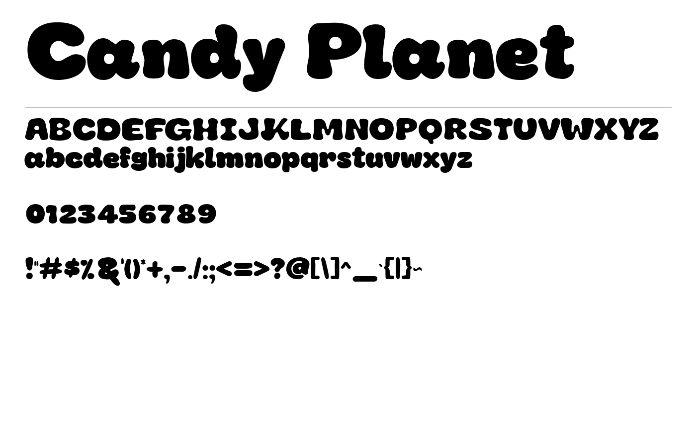 Candy Planet Font preview