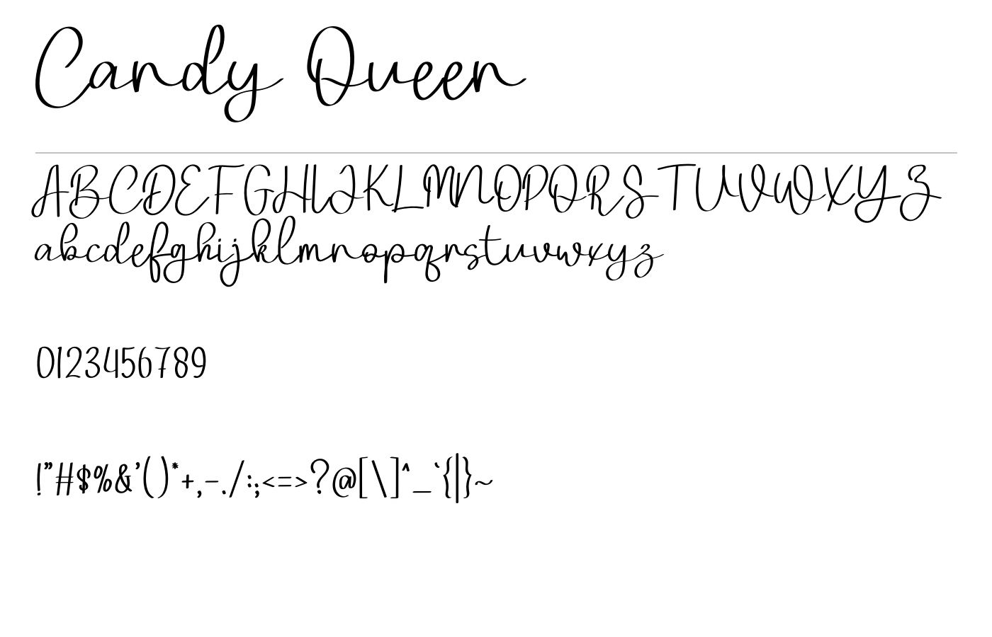 Candy Queen Font preview