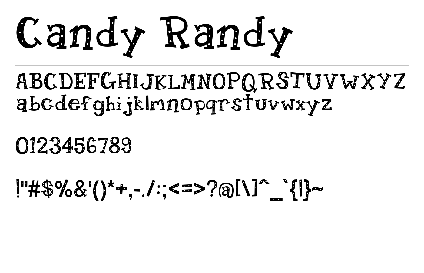 Candy Randy Font preview