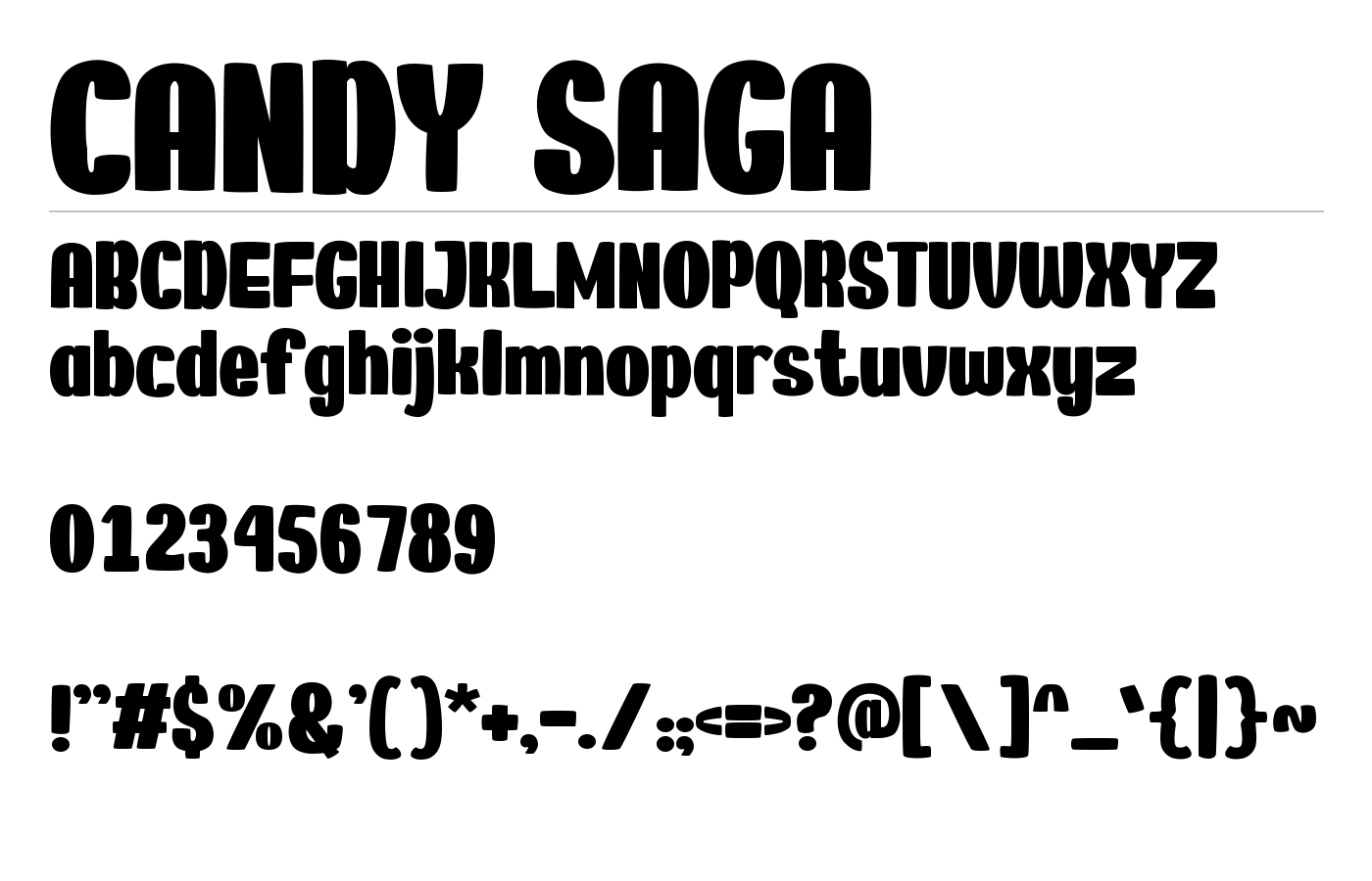 CANDY SAGA Font preview