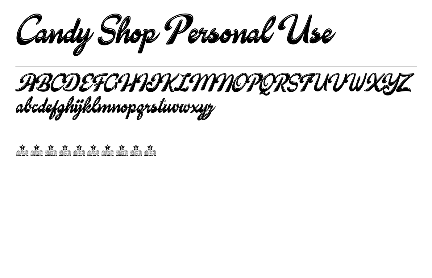 Candy Shop Personal Use Font preview
