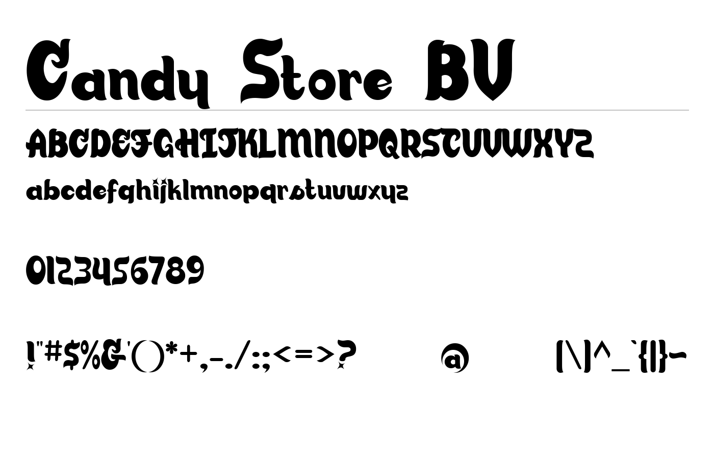 Candy Store BV Font preview