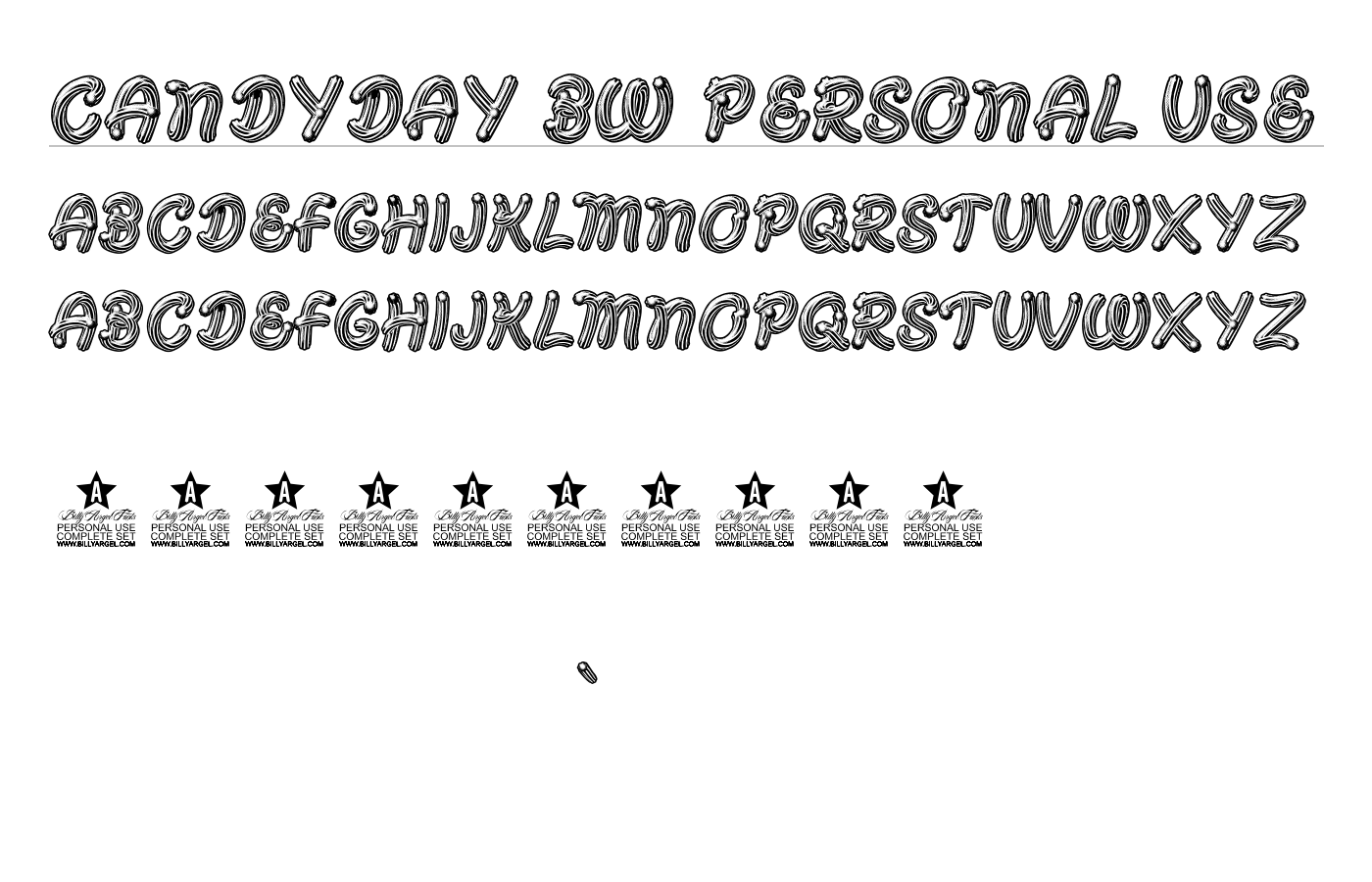 CANDYDAY BW PERSONAL USE Font preview
