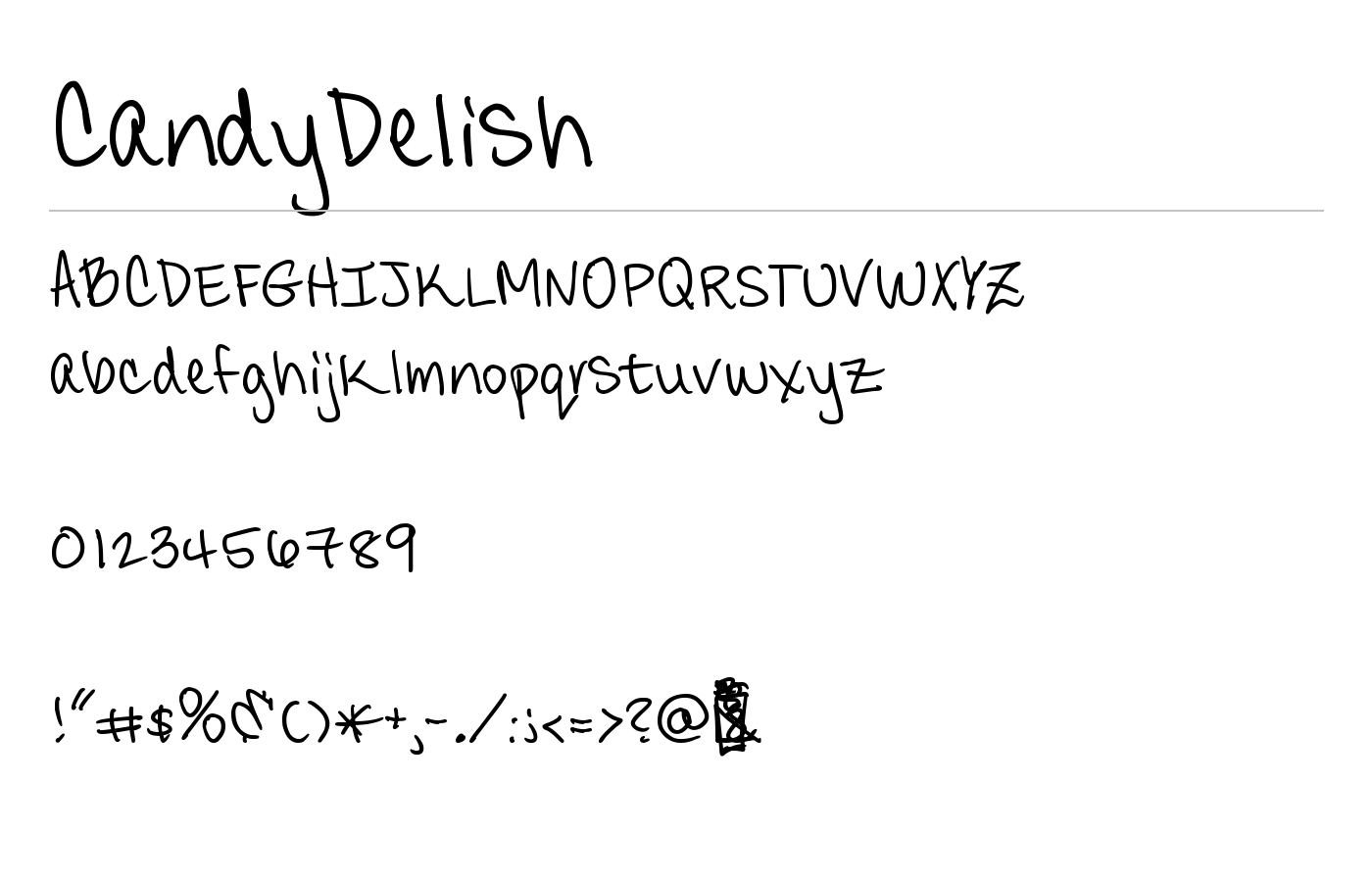 CandyDelish Font preview