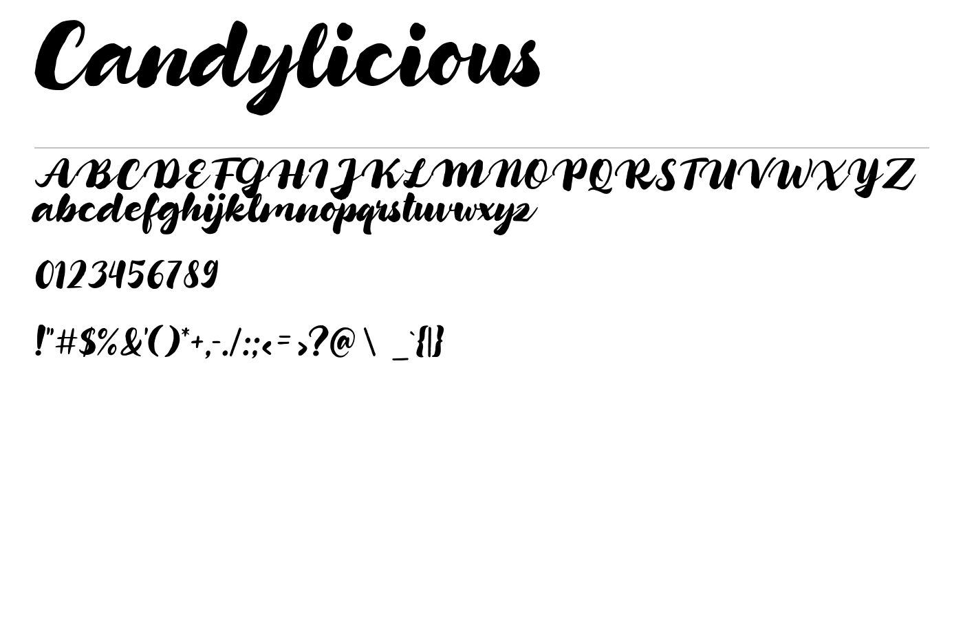 Candylicious Font preview