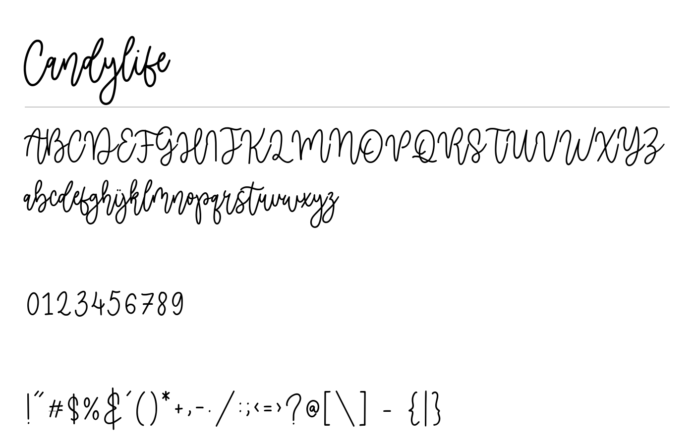 Candylife Font preview