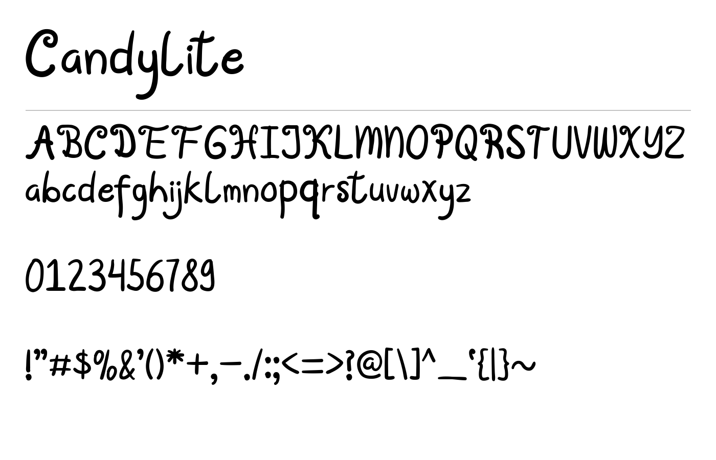 Candylite Font preview