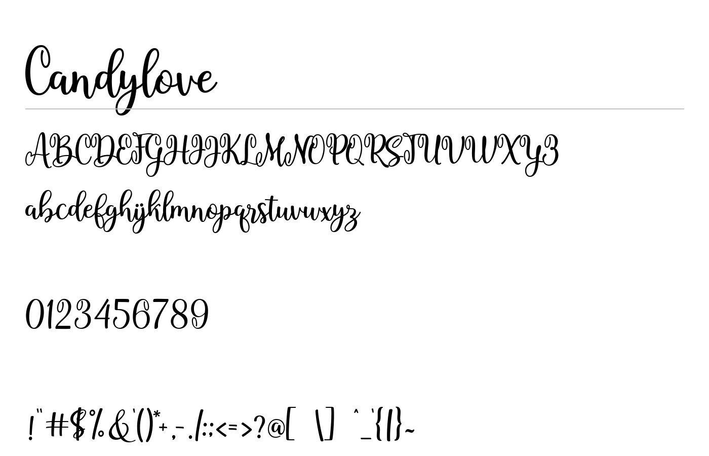 Candylove Font preview