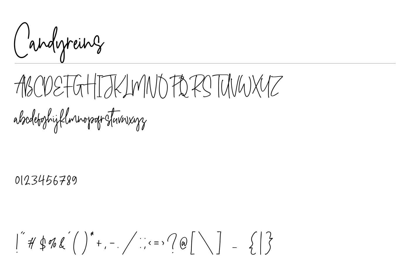 Candyreins Font preview