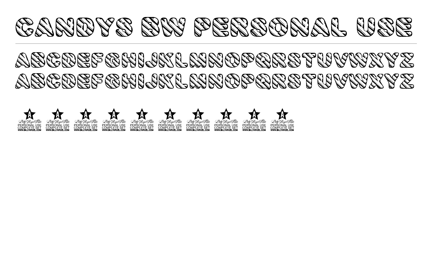 CANDYS BW PERSONAL USE Font preview