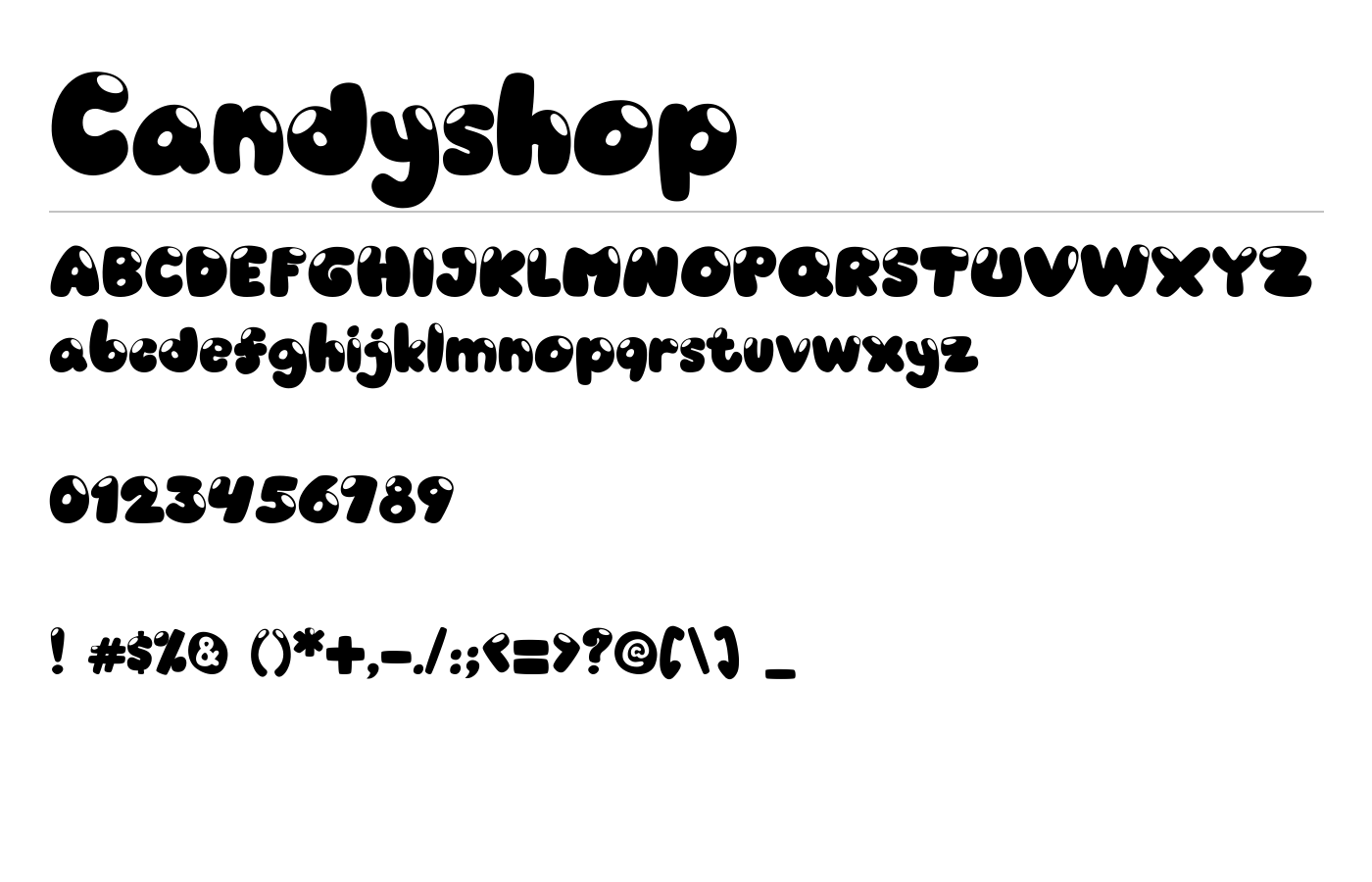Candyshop Font preview